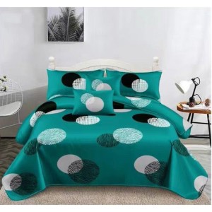 Lenjerie pentru Pat Dublu, Cocolino Premium, 4 Piese – Plușată, Groasă, și Călduroasă, Ideală pentru Iarnă –  Confort Maxim, Antișifonare, Turquoise, buline