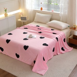 Pătură Super Soft Cocolino, 200x230 cm – Răsfăț absolut în zilele reci, Roz, inimioare