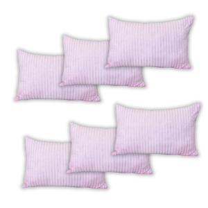 Set 6 perne dreptunghiulare 50x70cm Emboss (4+2 GRATIS), Fabricate in Romania, model cu dungi, roz
