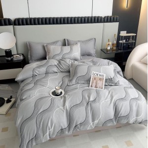 Lenjerie pat dublu,  FINET, 6 piese, Gri