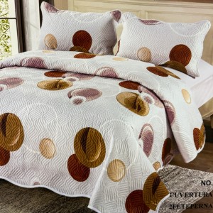 Cuvertură Pat Dublu, 3 Piese, Bumbac 100% Imprimat – Calitate Premium, cu Imprimeu Durabil, cod CSA-CV19