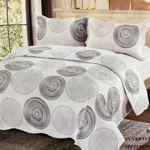 Cuvertură Pat Dublu, 3 Piese, Bumbac 100% Imprimat – Calitate Premium, cu Imprimeu Durabil, cod CSA-CV47