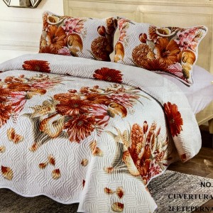Cuvertură Pat Dublu, 3 Piese, Bumbac 100% Imprimat – Calitate Premium, cu Imprimeu Durabil, cod CSA-CV46