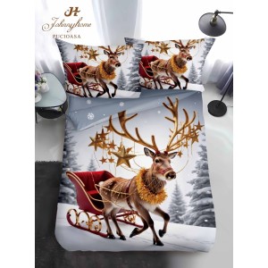 Lenjerie pat 1 PERSOANA, BUMBAC FINET, 4 piese, Identică cu Poza, Craciun, Gri, Roșu, Maro, sania lui Moș Crăciun, ren Lenjerie pat 1 PERSOANA, BUMBAC FINET, 4 piese, Identică cu Poza, Craciun, Gri, Roșu, Maro, sania lui Moș Crăciun, ren