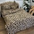 Lenjerie pat dublu, Super Pufoasa COCOLINO, 4 piese, cu ELASTIC, Bej, Maro, animal print [6]