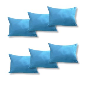 Set 6 perne dreptunghiulare 50x70cm Emboss (4+2 GRATIS), Fabricate in Romania, model cu doua fete, crem cu bleu, uni