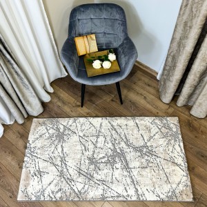 Covor Modern, Elegant, 160x230cm, gros si pufos, SHINNY V1, Gri/Alb