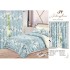 Lenjerie pat dublu,  FINET, 8 piese, cu 2 DRAPERII INCLUSE, Bleu, flori [3]