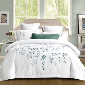 Lenjerie pat dublu, Bumbac Fin, CEARSAF CU ELASTIC 160x200cm, 4 piese, Alb