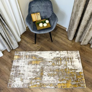 Covor Modern, Elegant, 200x300cm, gros si pufos, SHINNY V3, Galben/Gri/Alb