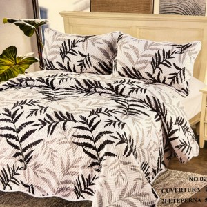 Cuvertură Pat Dublu, 3 Piese, Bumbac 100% Imprimat – Calitate Premium, cu Imprimeu Durabil, cod CSA-CV09