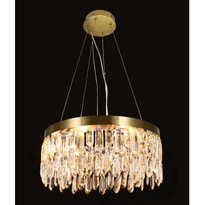 Candelabru LED RFAN, Model 9137/400, Textura Cristal, Metal, 50W, Auriu