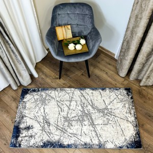 Covor Modern, Elegant, 300x400cm gros si pufos, SHINNY V1, Albastru/Gri/Alb