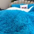  Pilota CoCoLiNo Fluffy, cu Blanita tip Sherpa, Alba, 200x230cm + 2 fete de perna 50x70cm, matlasata, Bleu intens [4]
