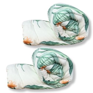 Set 2 Pilote 200x220cm, Fabricate in Romania, 400g/mp, alb, frunze