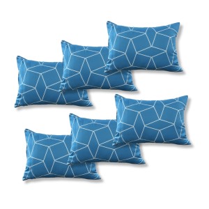 Set 6 perne dreptunghiulare 50x70cm Emboss (4+2 GRATIS), Fabricate in Romania, model clasic, albastru