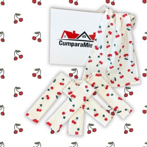 Set de 6 Prosoape Waffle, 30x50cm, pentru Bucatarie, Bumbac 100% Gofre, Atelier CumparaMisim, Alb, Rosu, cirese Set de 6 Prosoape Waffle, 30x50cm, pentru Bucatarie, Bumbac 100% Gofre, Atelier CumparaMisim, Alb, Rosu, cirese