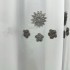 Perdea Crina din Voal Brodat - 600cm x 245cm , Rejansa pt. bara , model cu flori gri, Alb [3]