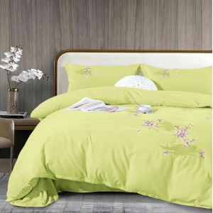 Lenjerie pat dublu, Finet All Season Deluxe cu BRODERIE, 4 piese, Galben Pai