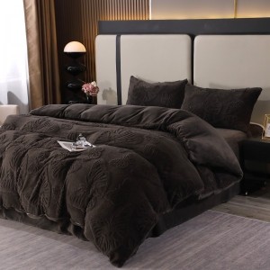 Lenjerie de Pat Dublu, Cocolino Ultra Pufoasă, 4 piese, cu Fluturi 3D – Somn Regal în Confort Absolut, Negru, fluturi