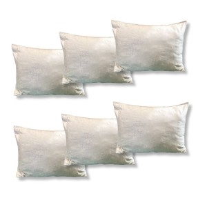 Set 6 perne dreptunghiulare 50x70cm Emboss (4+2 GRATIS), Fabricate in Romania, alba cu model auriu