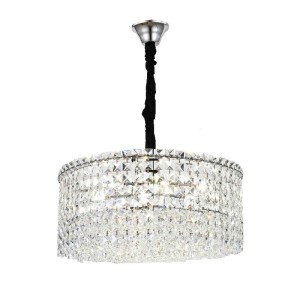 Candelabru RFAN, Model RF7108/400, Textura Cristal, Metal, 5 X E14, Argintiu