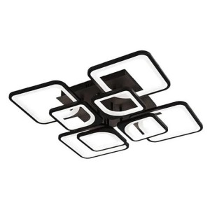 Lustra LED RFAN, Model R9061/4+4, Cu Telecomanda, 3 Tipuri De Lumina, Intensitate Reglabila, 216W, Negru