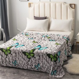 Patura CoCoLiNo, 195x210cm, Gri, fluturi