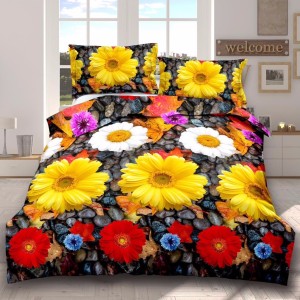 Lenjerie pat dublu, 6 PIESE, IMPRIMEU 3D Multiplicat, Microfibra, Rosu-Galben, flori Lenjerie pat dublu, 6 PIESE, IMPRIMEU 3D Multiplicat, Microfibra, Rosu-Galben, flori