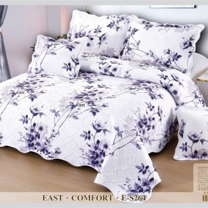 Cuvertură Pat Dublu, 5 Piese, Bumbac 100% Imprimat – Calitate Premium, Exact ca în Poză, cu Imprimeu Durabil, Alb, Mov, flori Cuvertură Pat Dublu, 5 Piese, Bumbac 100% Imprimat – Calitate Premium, Exact ca în Poză, cu Imprimeu Durabil, Alb, Mov, flori