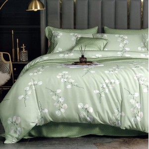 Lenjerie pat dublu,  FINET, 6 piese, Vernil, crengute