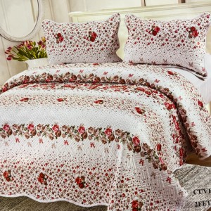 Cuvertură Pat Dublu, 3 Piese, Bumbac 100% Imprimat – Calitate Premium, cu Imprimeu Durabil, cod CSA-CV17 Cuvertură Pat Dublu, 3 Piese, Bumbac 100% Imprimat – Calitate Premium, cu Imprimeu Durabil, cod CSA-CV17