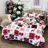 Lenjerie de Pat Dublu, Bumbac Ranforce, 6 piese, Croită cu Grija in Atelierul Cumparamisim - Lux Suprem, Rafinament Desăvârșit, Confort Regal, Roșu, Alb, Reni, inimioare, fulgi de nea, brazi [2]