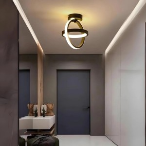 Lustra LED RFAN, Model D200BK, 3 Tipuri De Lumina, 40W, Negru