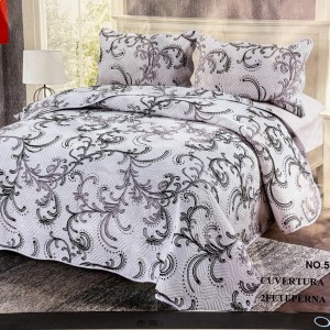 Cuvertură Pat Dublu, 3 Piese, Bumbac 100% Imprimat – Calitate Premium, cu Imprimeu Durabil, cod CSA-CV40