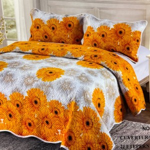 Cuvertură Pat Dublu, 3 Piese, Bumbac 100% Imprimat – Calitate Premium, cu Imprimeu Durabil, cod CSA-CV04