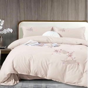 Lenjerie pat dublu, Finet All Season Deluxe cu BRODERIE, 4 piese, Grej