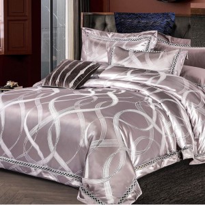 Lenjerie de Pat Dublu, Jacquard Premium Satinat, Set 6 Piese, Calitate Superioară, Luciu Elegant și Confort Desăvârșit, Cenusiu Lenjerie de Pat Dublu, Jacquard Premium Satinat, Set 6 Piese, Calitate Superioară, Luciu Elegant și Confort Desăvârșit, Cenusiu