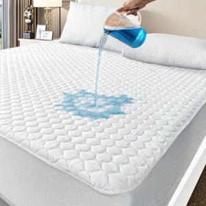 Husa pat impermeabila matlasata, 160x200cm, Alba