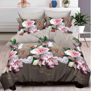 Lenjerie pat dublu, 6 PIESE, IMPRIMEU 3D Multiplicat, Microfibra, Roz, flori Lenjerie pat dublu, 6 PIESE, IMPRIMEU 3D Multiplicat, Microfibra, Roz, flori