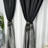 Set 2 bucati Draperie Simplicity, tip panou, Negru cu Gri, 3m latime x 2.32m inaltime, cu rejansa pentru bara [7]
