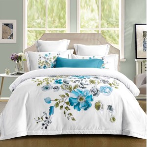 Lenjerie pat dublu, Bumbac Fin, CEARSAF CU ELASTIC 160x200cm, 4 piese, Alb