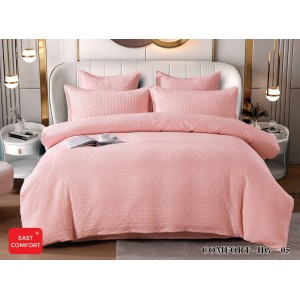 Lenjerie de Pat Dublu din Bumbac Tricotat - Set Premium 6 Piese cu Cearșaf Elastic și Imprimeu Satinat pentru Confort și Eleganță, Roz Lenjerie de Pat Dublu din Bumbac Tricotat - Set Premium 6 Piese cu Cearșaf Elastic și Imprimeu Satinat pentru Confort și Eleganță, Roz