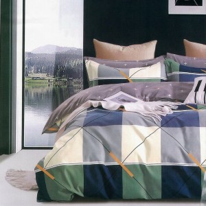 Lenjerie pat dublu, FINET, 6 piese, Gri, forme geometrice Lenjerie pat dublu, FINET, 6 piese, Gri, forme geometrice