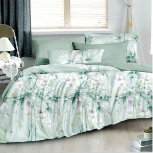 Lenjerie pat dublu, FINET, 6 piese, Vernil, flori Lenjerie pat dublu, FINET, 6 piese, Vernil, flori