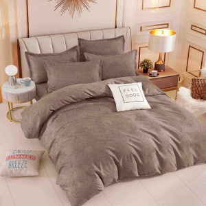 Lenjerie pat dublu,  FINET, 6 piese, Jojo Home, Maro, model floral