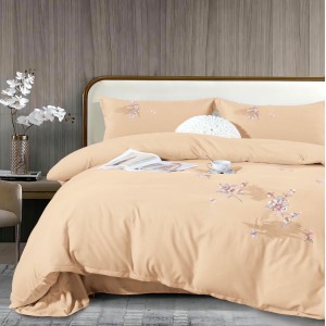 Lenjerie pat dublu, Finet All Season Deluxe cu BRODERIE, 4 piese, Bej