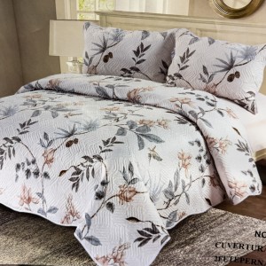 Cuvertură Pat Dublu, 3 Piese, Bumbac 100% Imprimat – Calitate Premium, cu Imprimeu Durabil, cod CSA-CV07 Cuvertură Pat Dublu, 3 Piese, Bumbac 100% Imprimat – Calitate Premium, cu Imprimeu Durabil, cod CSA-CV07