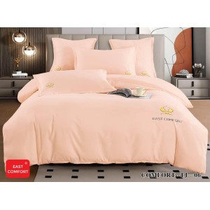 Lenjerie Pat Dublu Premium HoReCa 6 Piese,  Finet cu Logo Brodat EAST COMFORT - Confort și Eleganță pentru Hoteluri și Pensiuni, Somon