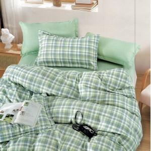 Lenjerie pat dublu, FINET, 6 piese, Vernil, carouri Lenjerie pat dublu, FINET, 6 piese, Vernil, carouri